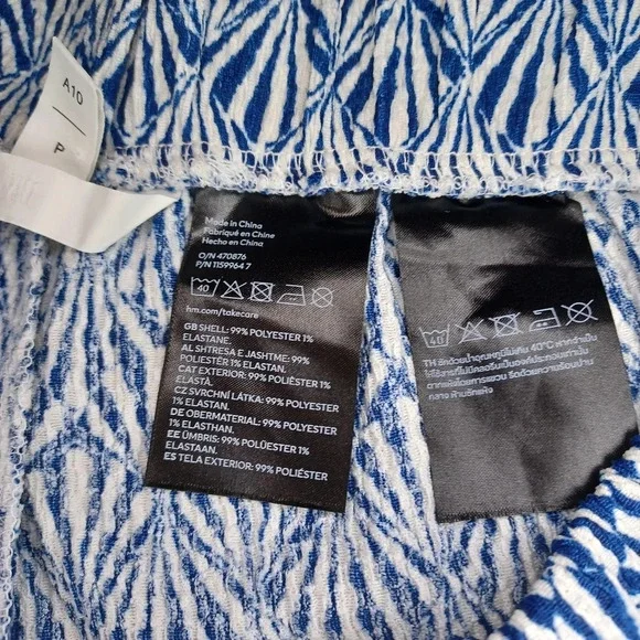 H&M pull on lightweight blue and white wide-leg pants - Picture 6 of 10